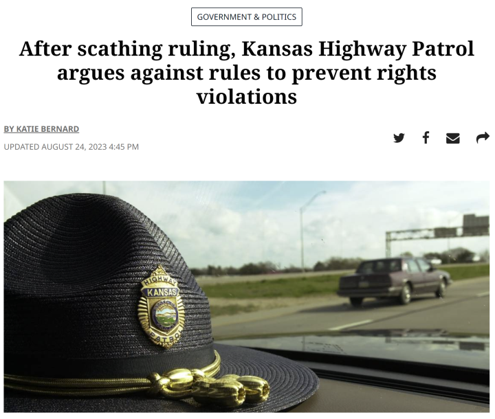 After scathing ruling, Kansas Highway Patrol argues against rules to prevent rights violations
