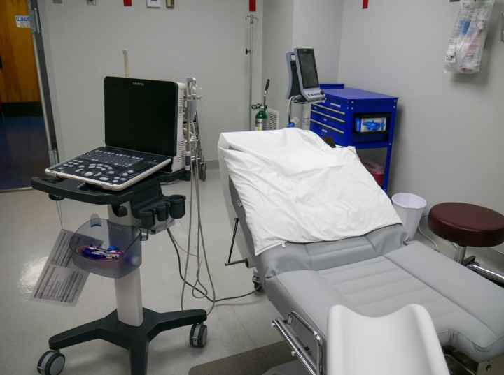 medical room with examination table