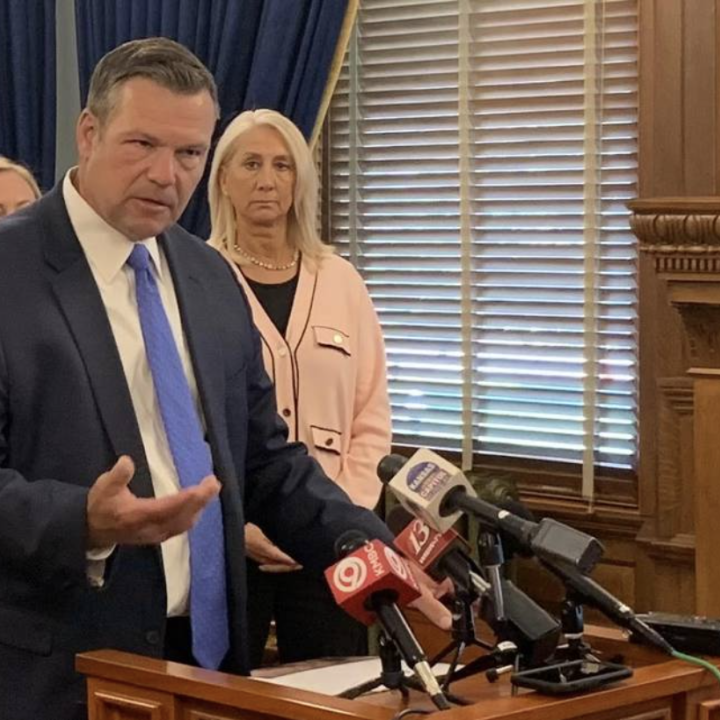 Kansas Attorney General Kris Kobach holds a news conference to discuss his opinion on the implementation of SB 180. JONATHAN SHORMAN jshorman@kcstar.com