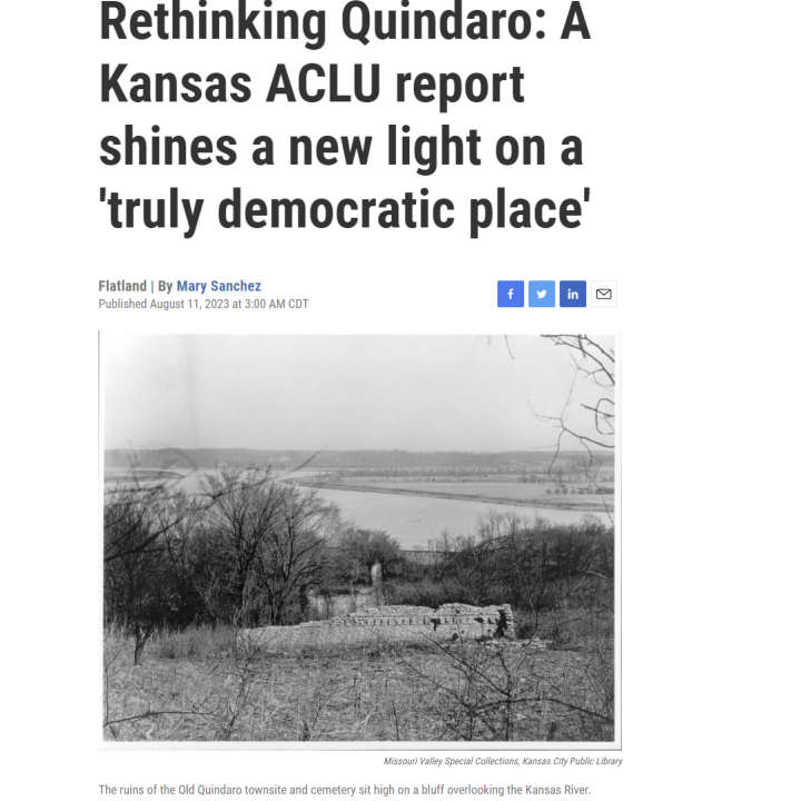 rethinking quindaro: a Kansas ACLU report shines a new light on a "truly democratic place"