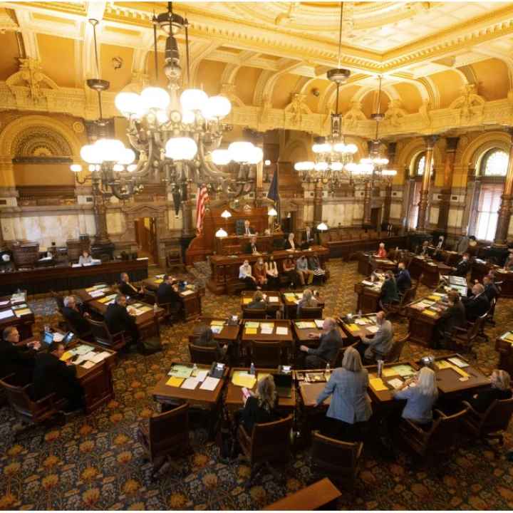 The Kansas Senate preparing to vote on the gerrymandered Ad Astra map